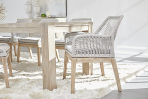 Loom Arm Chair - Taupe & White Flat Rope, Pumice, Natural Gray Mahogany