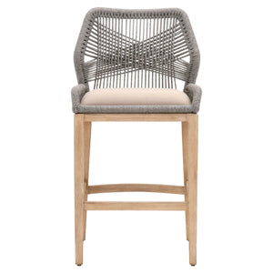 Loom Barstool - Platinum Rope, Light Gray, Natural Gray Mahogany