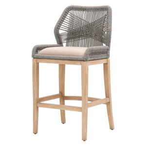 Loom Barstool - Platinum Rope, Light Gray, Natural Gray Mahogany