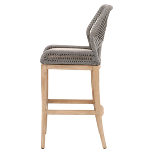 Loom Barstool - Platinum Rope, Light Gray, Natural Gray Mahogany