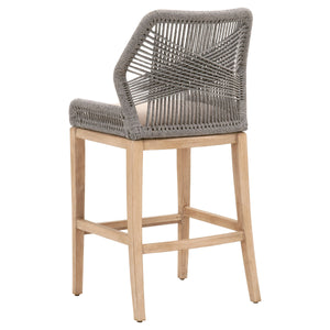 Loom Barstool - Platinum Rope, Light Gray, Natural Gray Mahogany