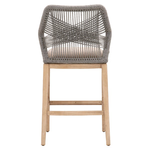 Loom Barstool - Platinum Rope, Light Gray, Natural Gray Mahogany