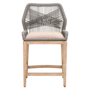 Loom Counter Stool - Platinum Rope, Light Gray, Natural Gray Mahogany