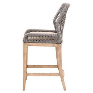 Loom Counter Stool - Platinum Rope, Light Gray, Natural Gray Mahogany