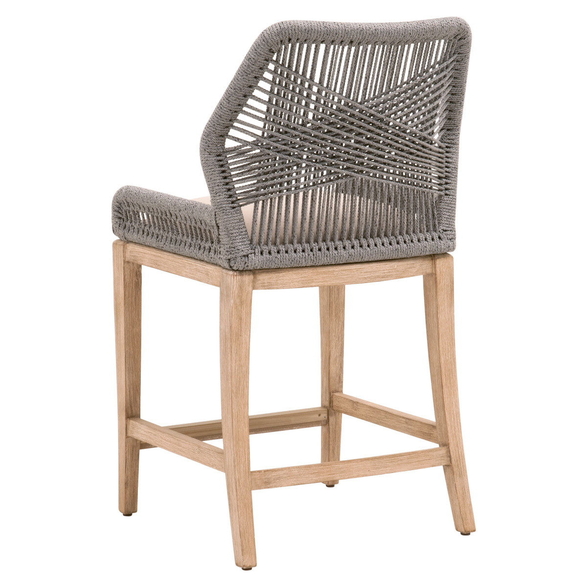 Loom Counter Stool - Platinum Rope, Light Gray, Natural Gray Mahogany