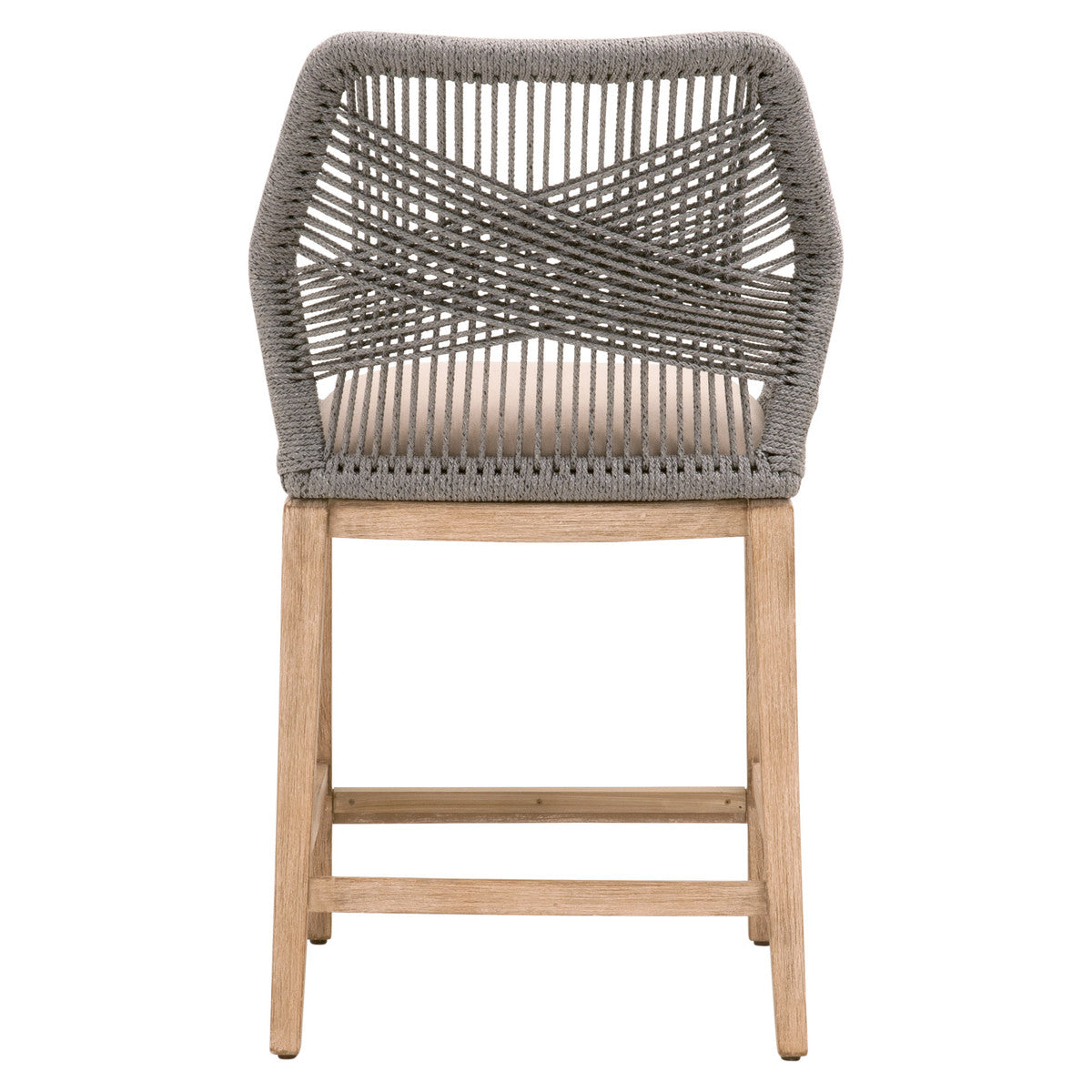 Loom Counter Stool - Platinum Rope, Light Gray, Natural Gray Mahogany