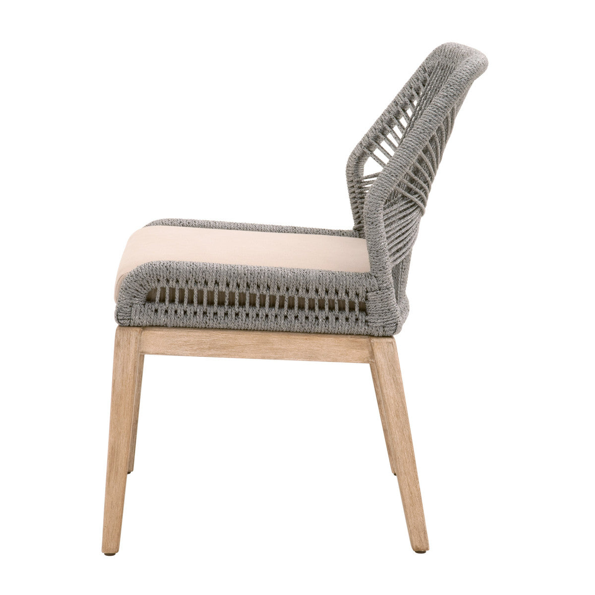 Loom Dining Chair - Platinum Rope, Light Gray, Natural Gray Mahogany