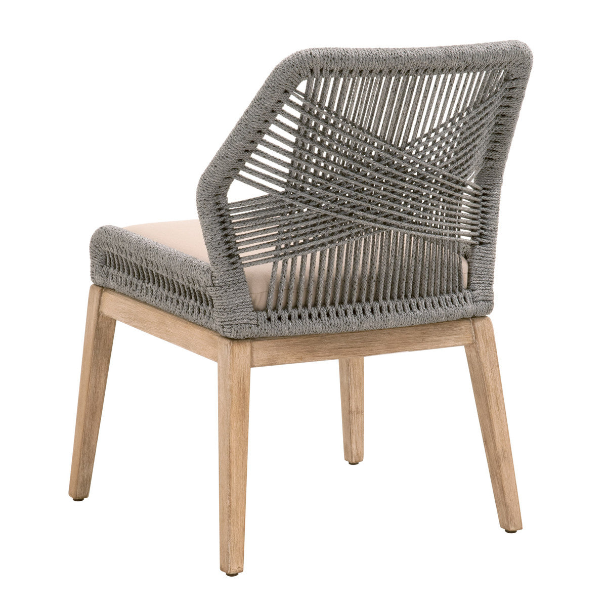 Loom Dining Chair - Platinum Rope, Light Gray, Natural Gray Mahogany