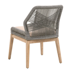 Loom Dining Chair - Platinum Rope, Light Gray, Natural Gray Mahogany