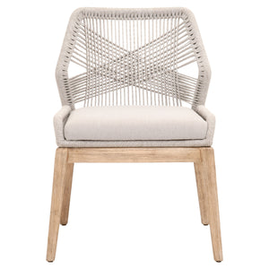 Loom Dining Chair - Taupe & White Flat Rope, Pumice, Natural Gray Mahogany