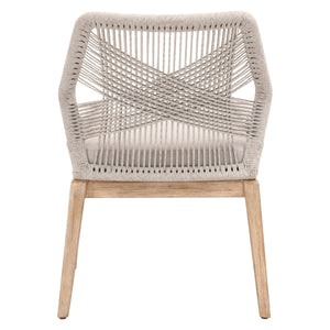 Loom Dining Chair - Taupe & White Flat Rope, Pumice, Natural Gray Mahogany