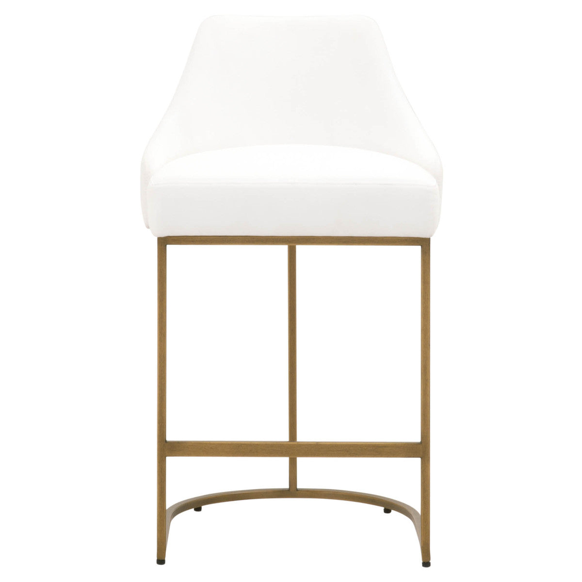 Parissa Counter Stool in LiveSmart Peyton-Pearl, Brushed Gold