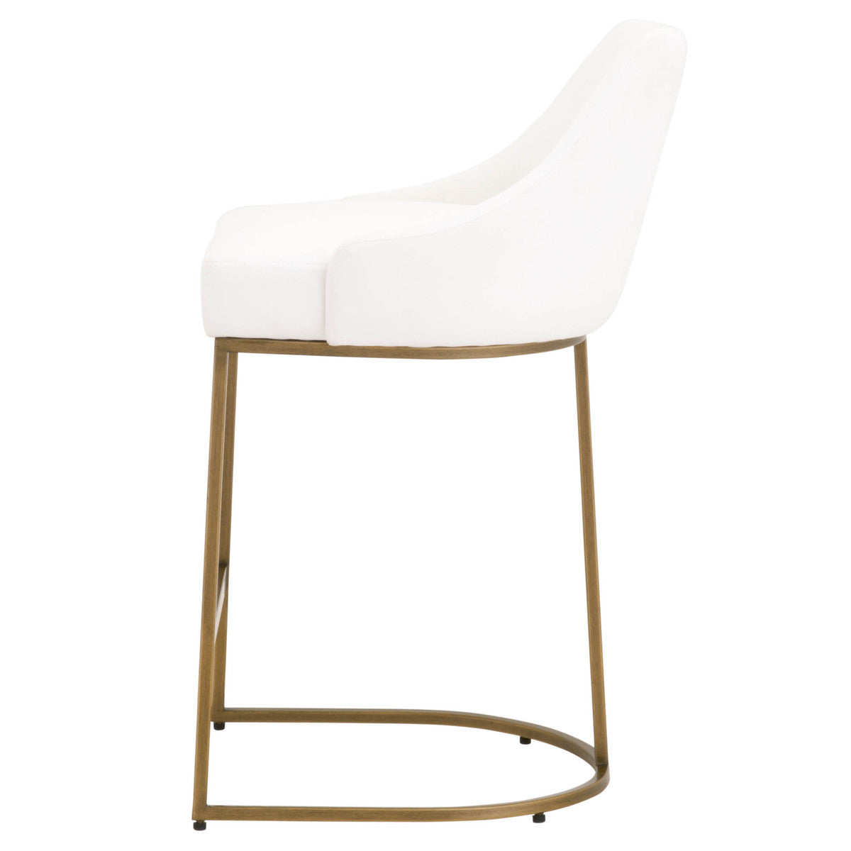 Parissa Counter Stool in LiveSmart Peyton-Pearl, Brushed Gold