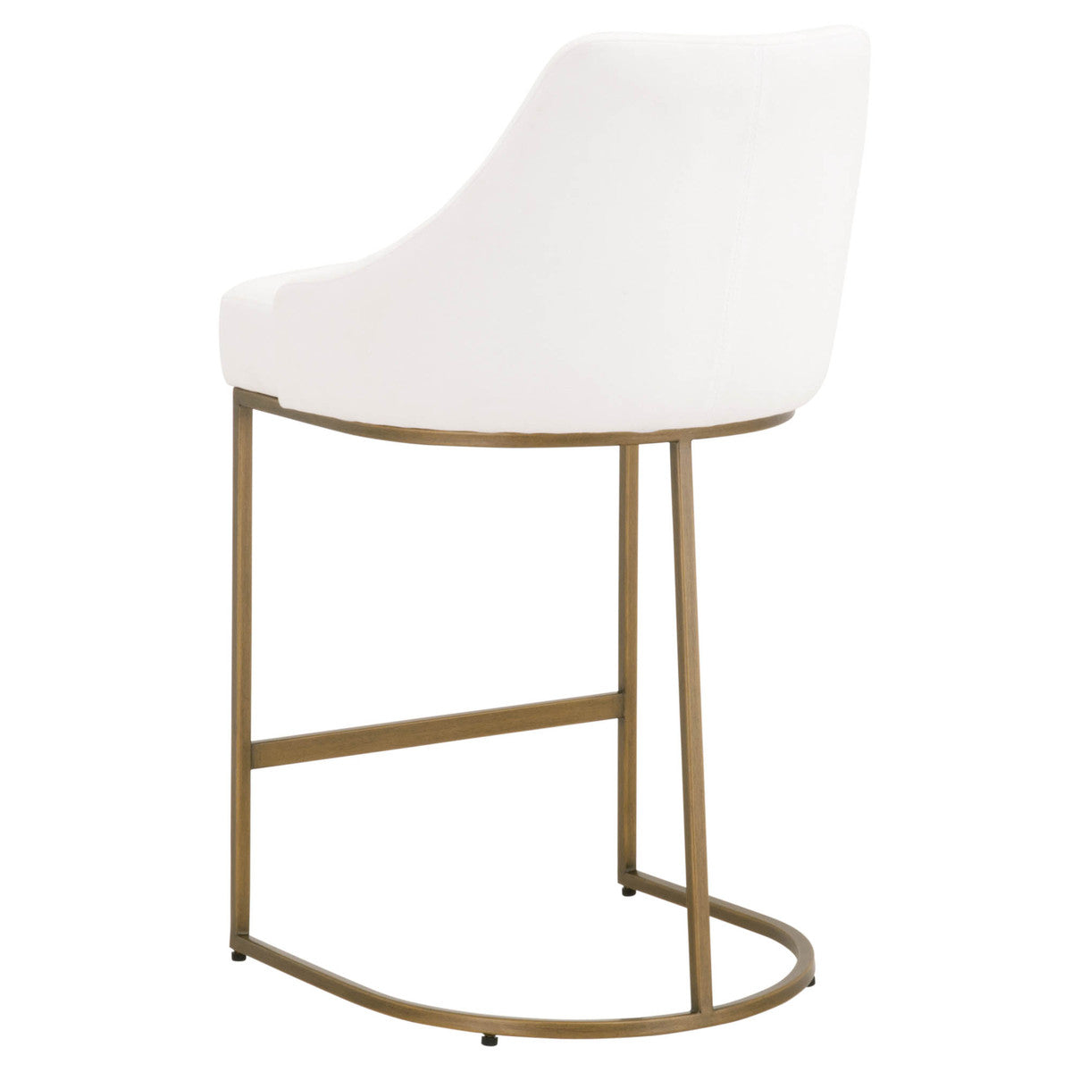 Parissa Counter Stool in LiveSmart Peyton-Pearl, Brushed Gold