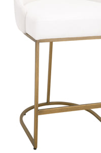 Parissa Counter Stool in LiveSmart Peyton-Pearl, Brushed Gold