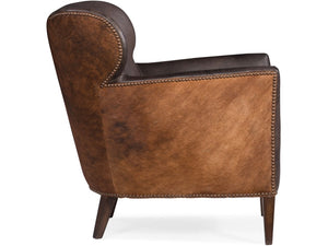 Hooker Furniture Living Room Kato Leather Club Chair w/ Dark HOH