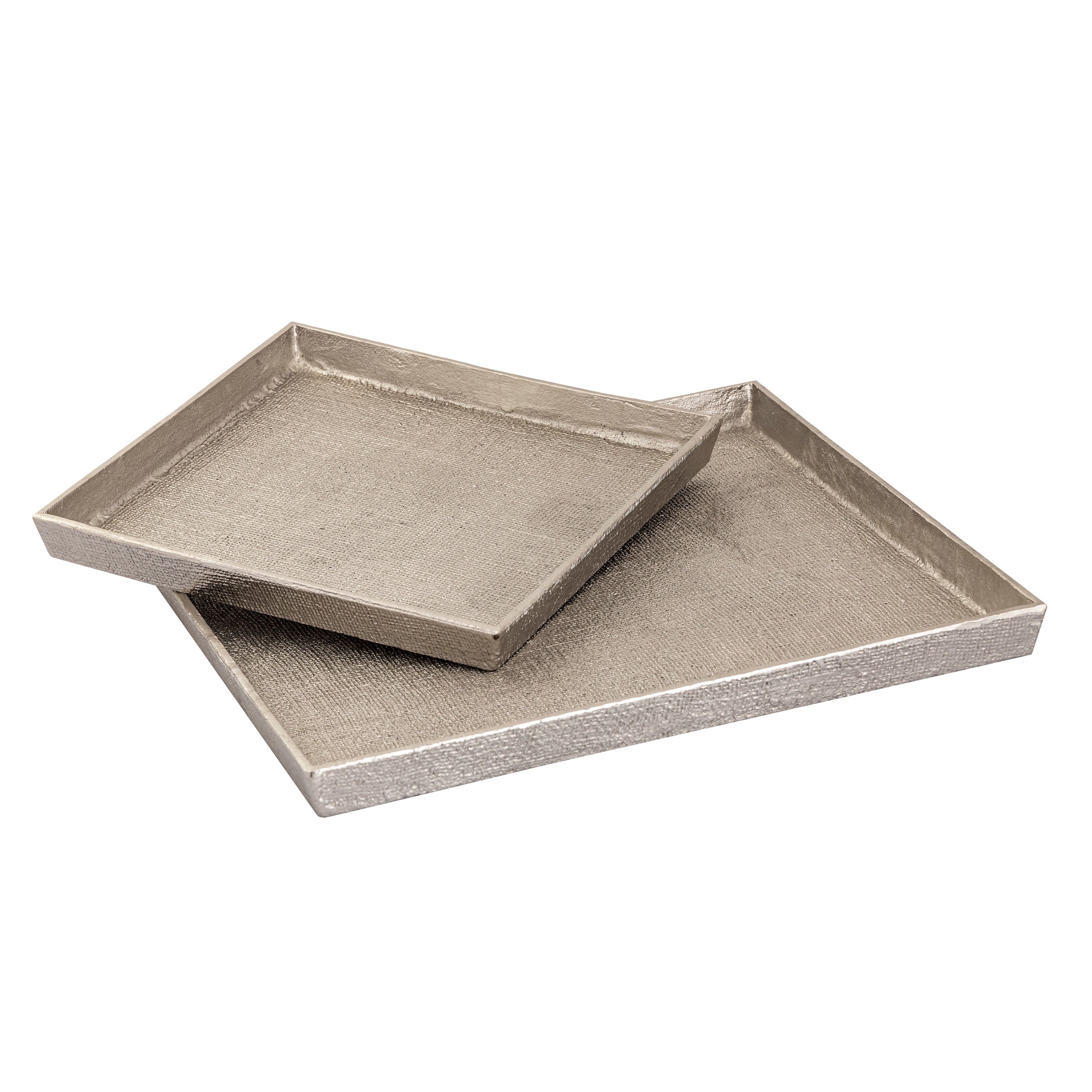 Square Linen Texture Trays Nickel